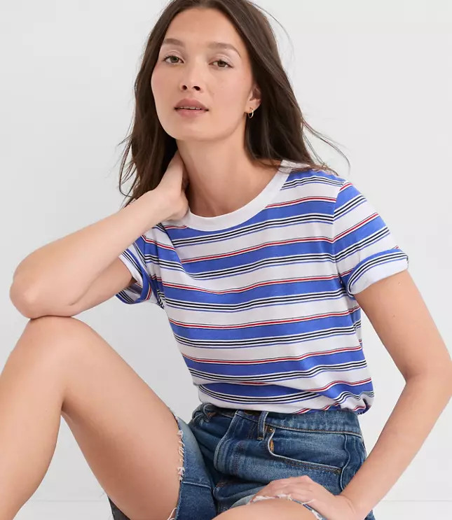 Striped Everyday Crew Tee | LOFT