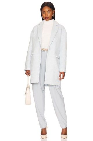 L'Academie Elio Coat in Light Blue from Revolve.com | Revolve Clothing (Global)