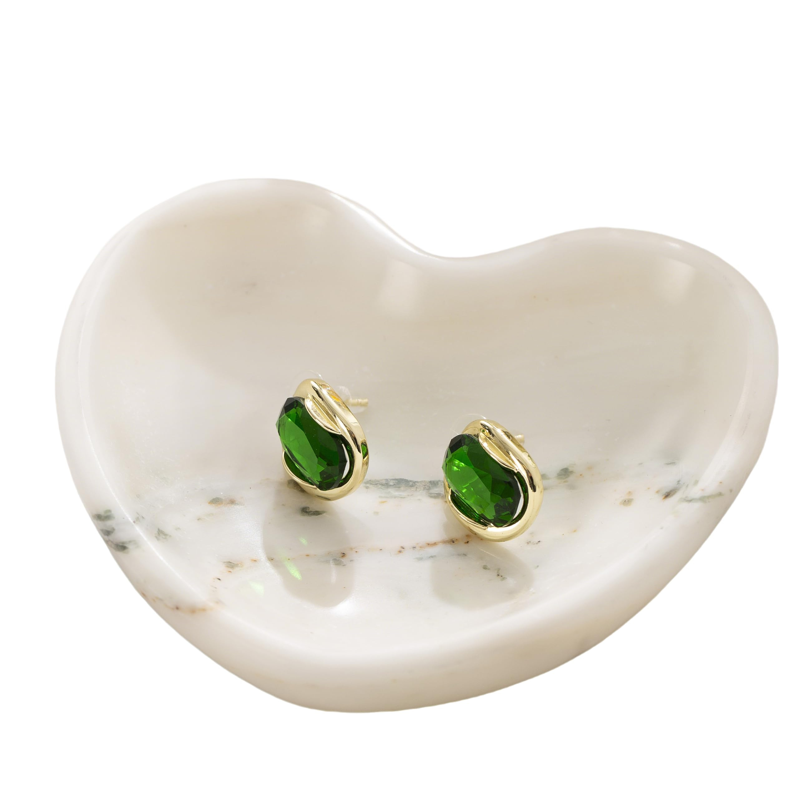 Marble Ring Holder for Women, Heart Jewelry Dish Tray, Monthers Day Gifts Small Ring Dish (White&... | Amazon (US)