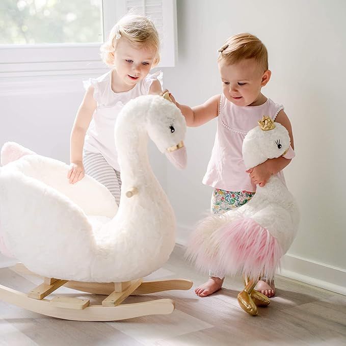 Soft Landing | Darling Duos | 2-Piece Plush & Joyride Character Rocker Bundle ­– Swan | Amazon (US)