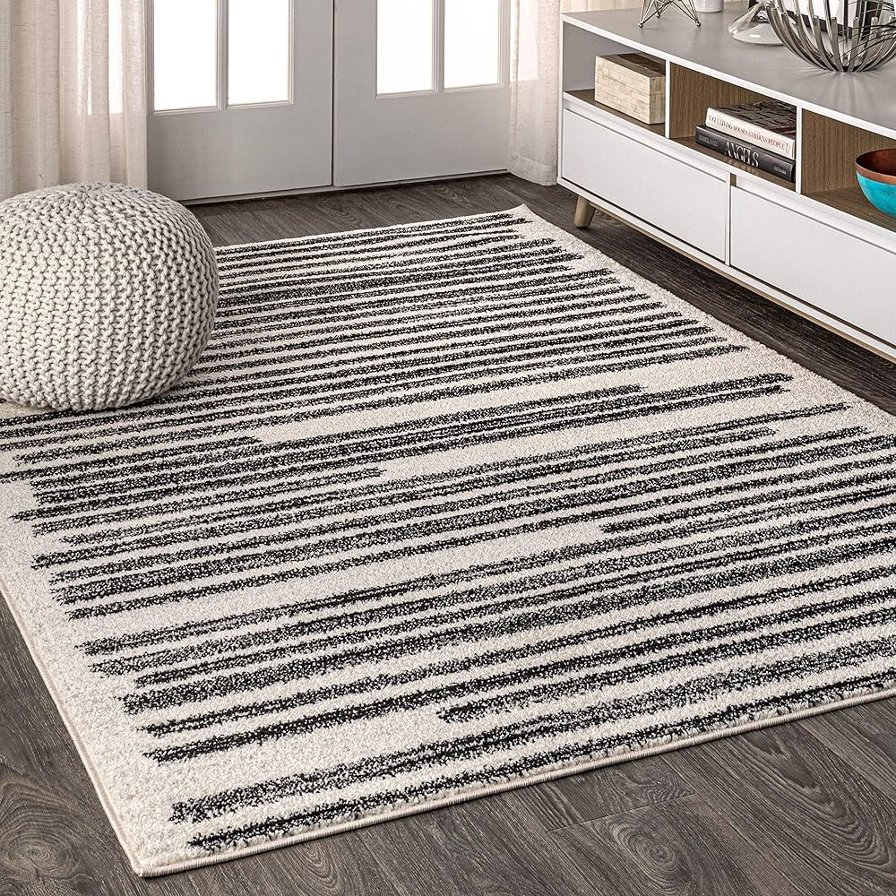 JONATHAN Y MOH207A-15 Khalil Modern Berber Stripe Area Rug, Bohemian, Minimalistic for Bedroom, K... | Amazon (US)