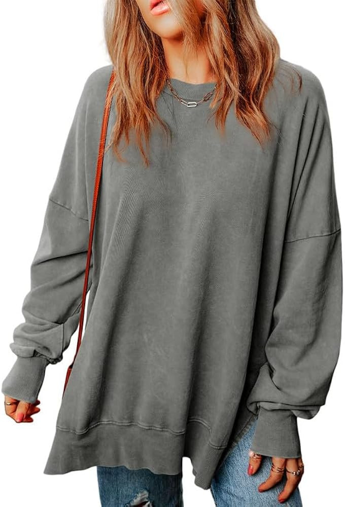 SHEWIN Womens Sweatshirt Casual Long Sleeve Crewneck Lightweight Pullover Tops Loose Sweatshirts | Amazon (US)