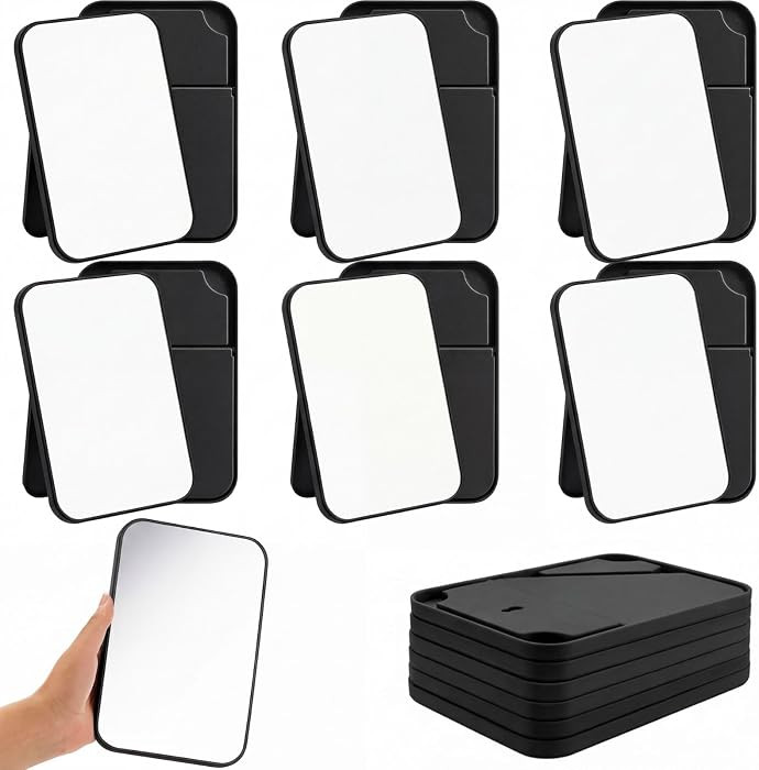 Cinnvoice 12 Pack 8x5 in Christmas Makeup Mirror with Stand and Hole, Black | Amazon (US)