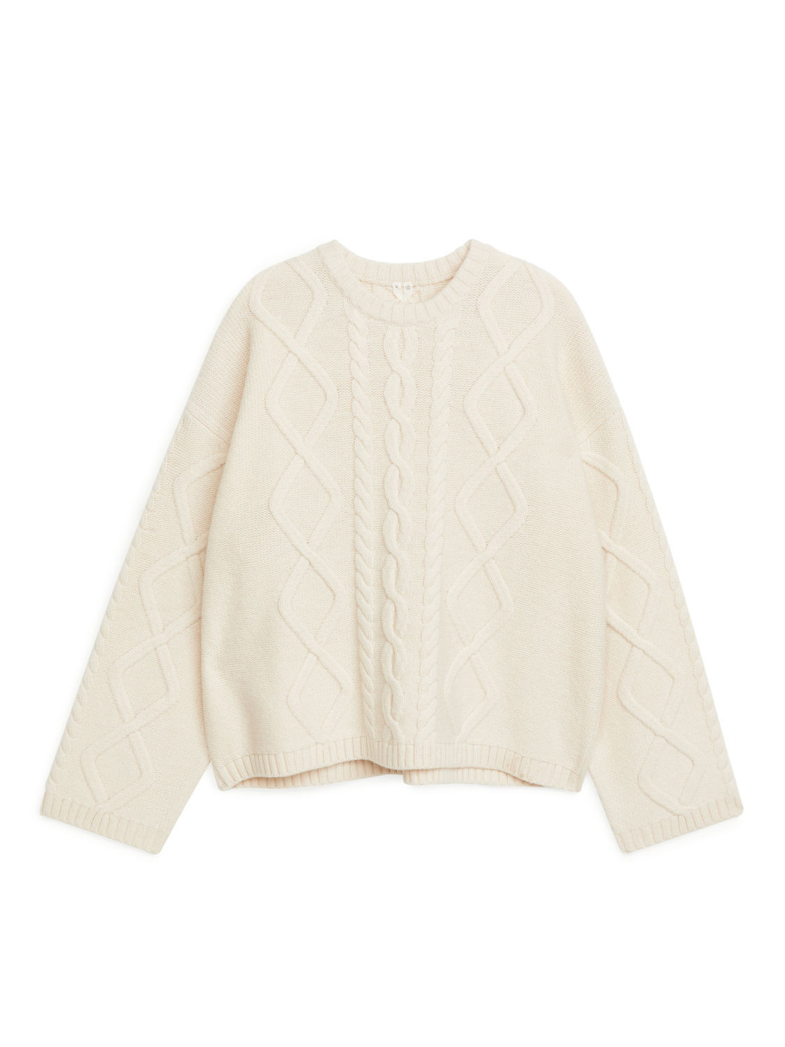 Cable-Knit Wool Jumper - White | ARKET (US&UK)