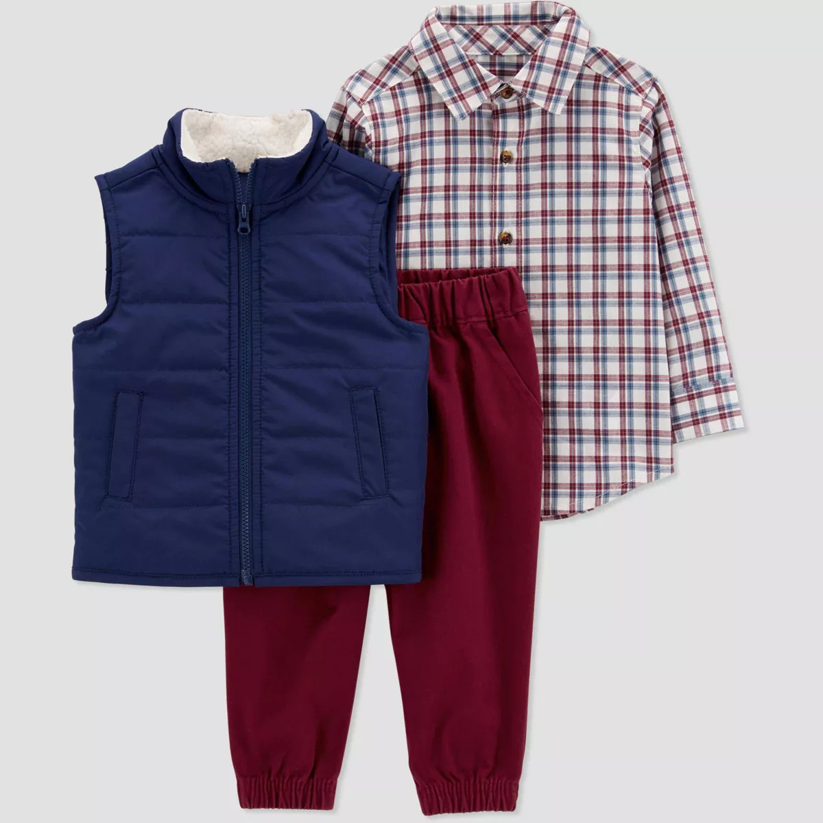 Carter's Just One You® Baby Boys' Vest Top & Bottom Set - Navy Blue/Burgundy | Target