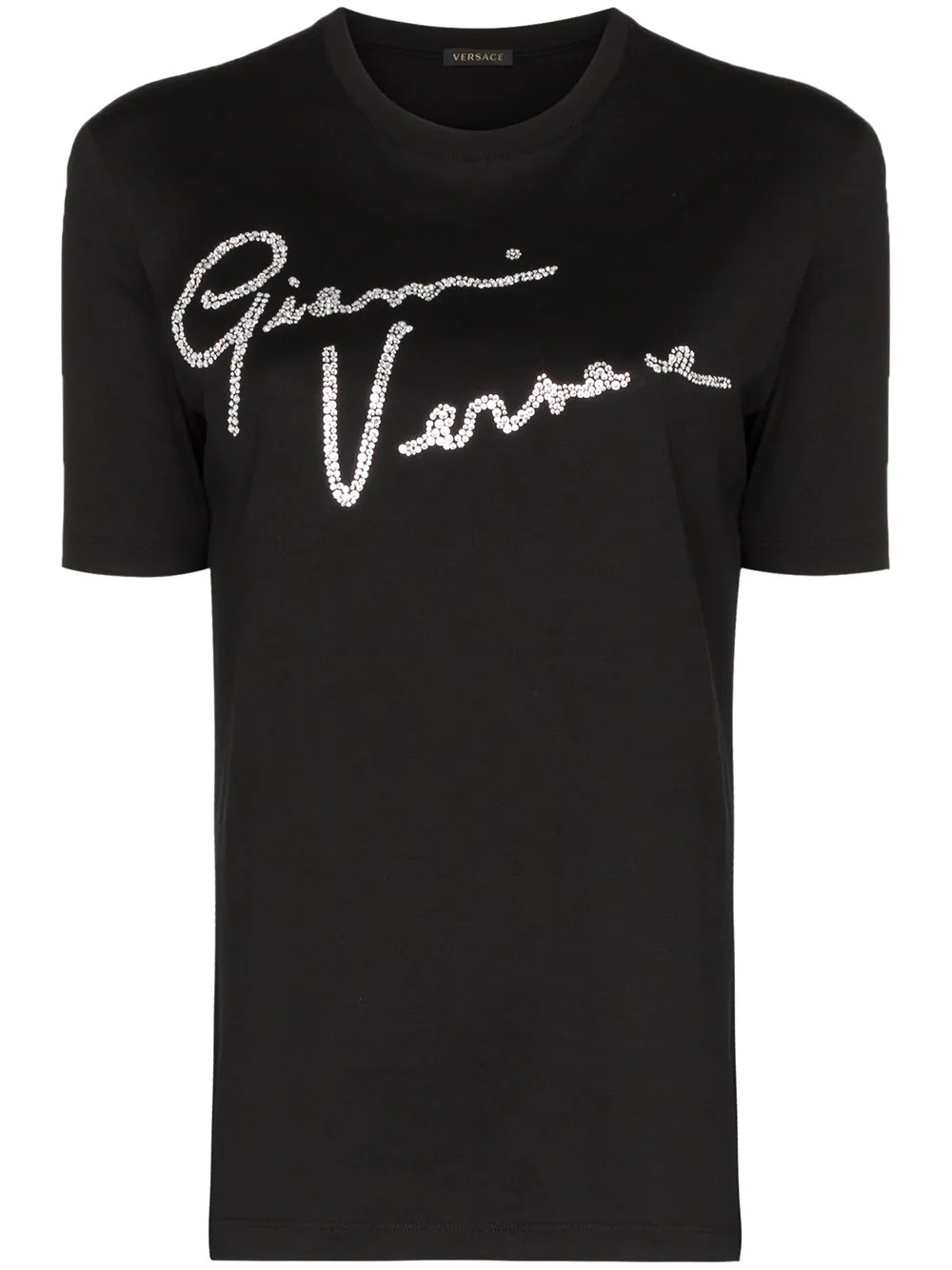 Versace Embellished Signature Logo T-shirt - Farfetch | Farfetch Global