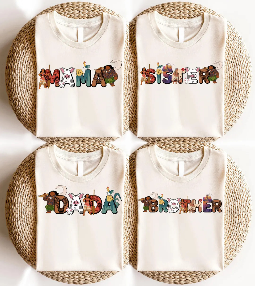 Princess Moana Family Shirts, Disney Mama Dada Matching Shirt, Disney Maui Hei Hei Shirt, Custom ... | Etsy (US)