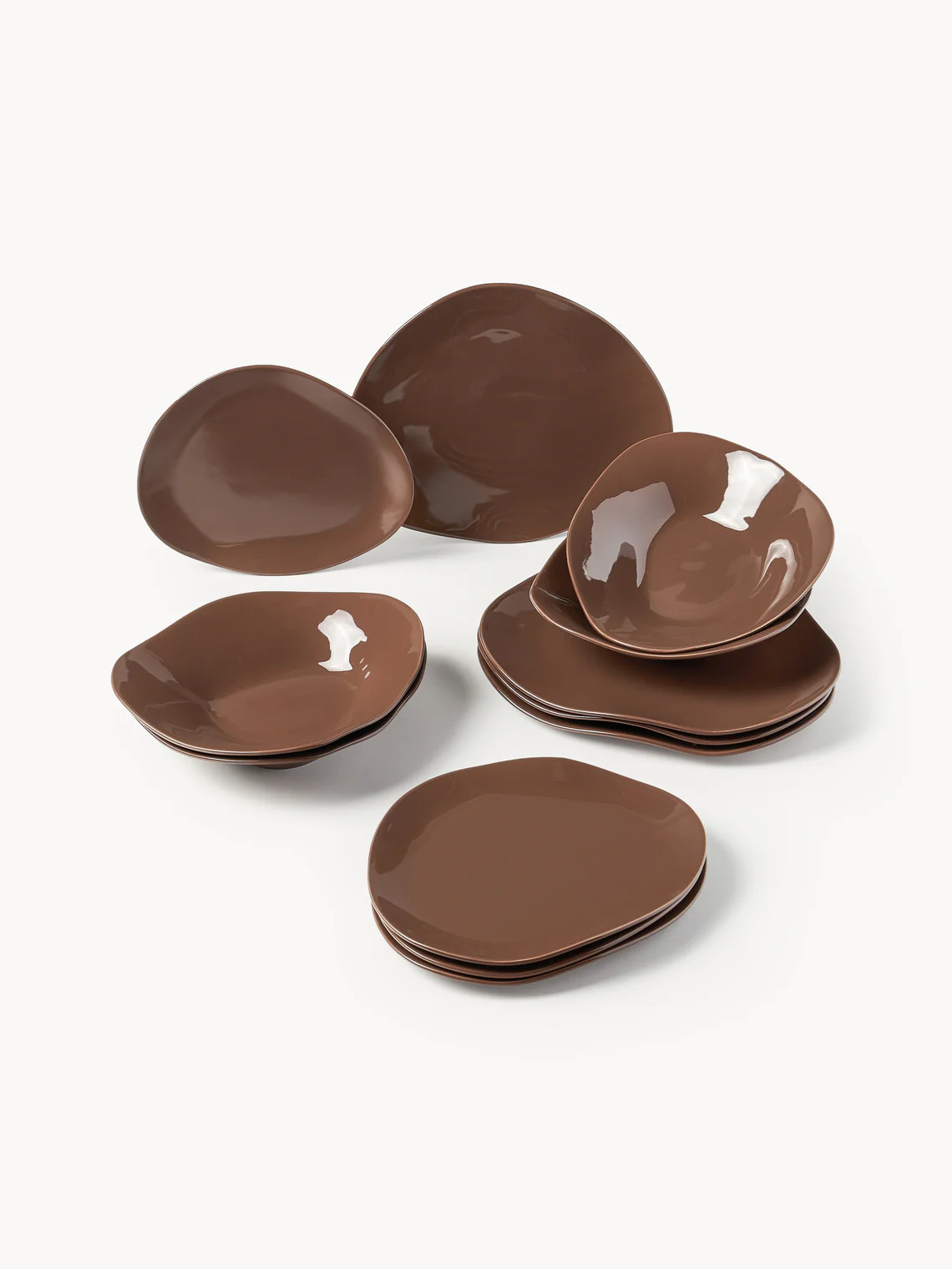 Porzellan-Geschirr-Set Joana in organischer Form, 4 Personen, 12er-Set | Westwing EU