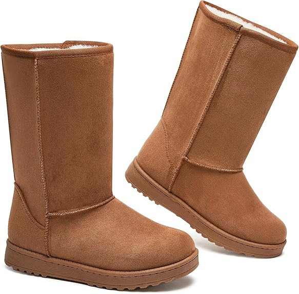 BENPAO Snow Boots For Women Winter Mid-calf Boots Fashion Suede Black Warm Fur Lined Booties | Amazon (US)