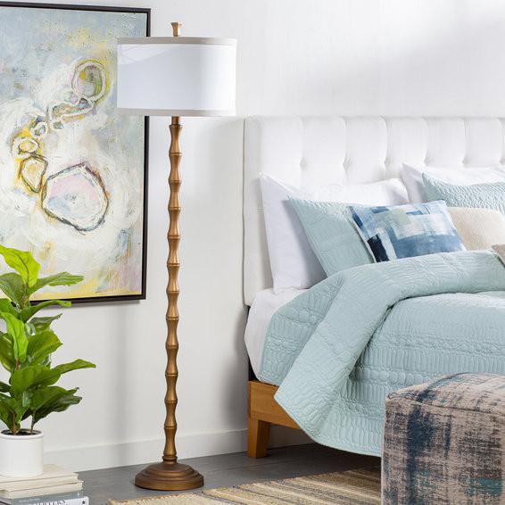 Gilded Bamboo Floor Lamp | Shades of Light