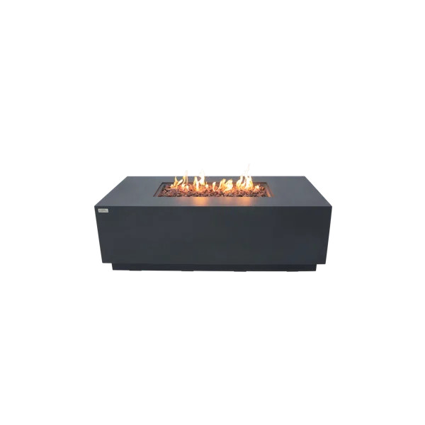 Sedona 66" L x 32 W x 22" H Concrete Fire Pit Table with Pull-Out Propane Tank Drawer by AMS Fire... | Wayfair North America