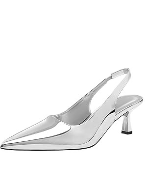 DREAMCIA Women's Pumps Slingback Heels Pointed Toe Sling Back Kitten Heels Women Metallic Slingba... | Amazon (US)