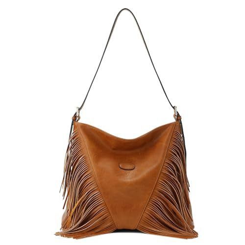 LUI SUI Vintage Fringe Shoulder Bags For Women Tassle Hobo Bags Large Crossbody Fringe Purse | Amazon (US)