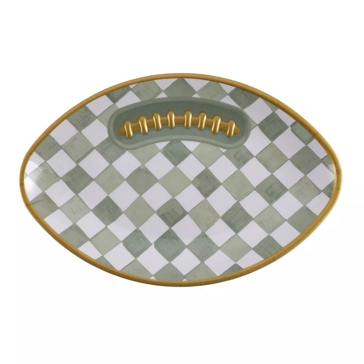 Cook With Color Checkered Football Serving Plate Cream | Target