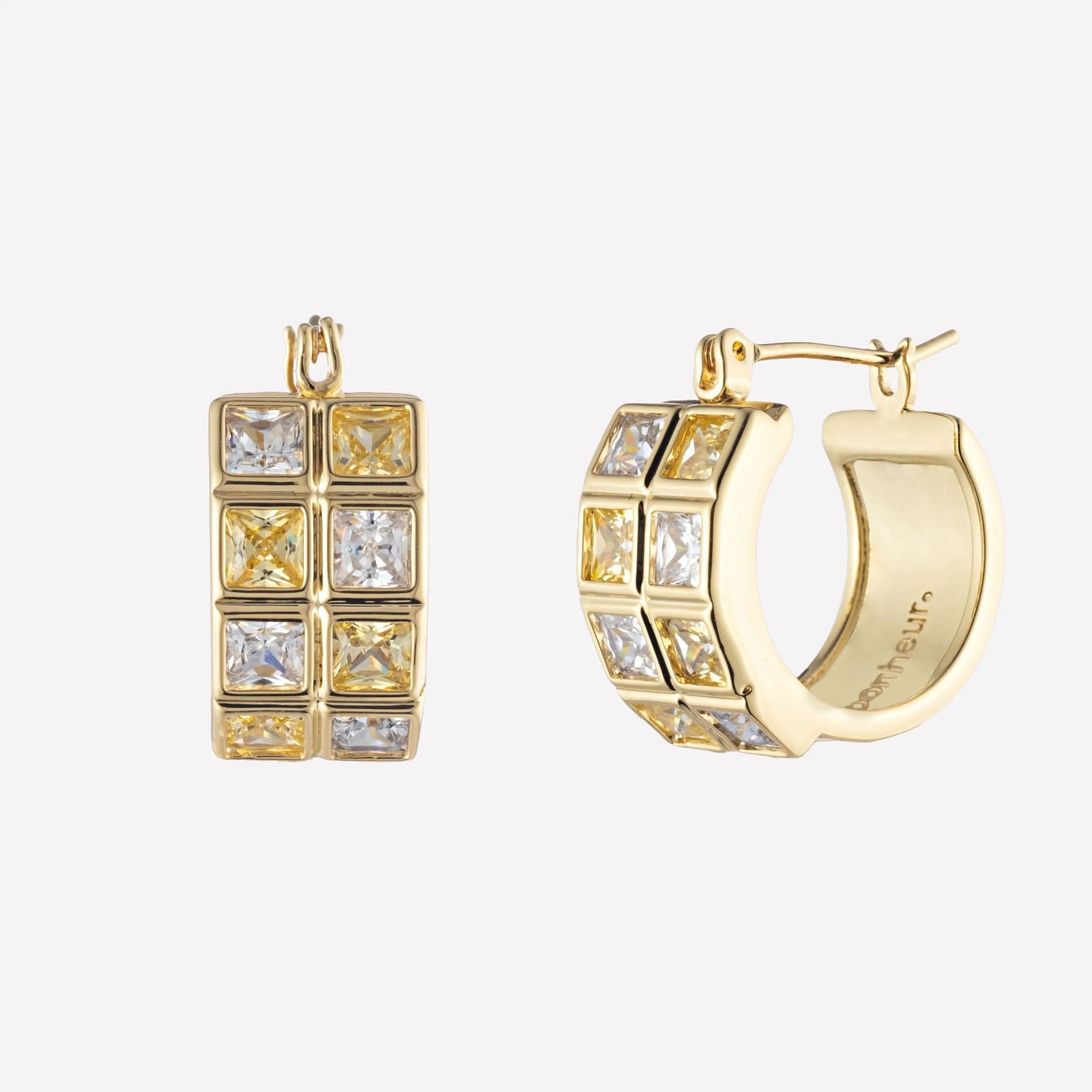 Astor Chunky Huggie Hoop Earrings | BONHEUR JEWELRY