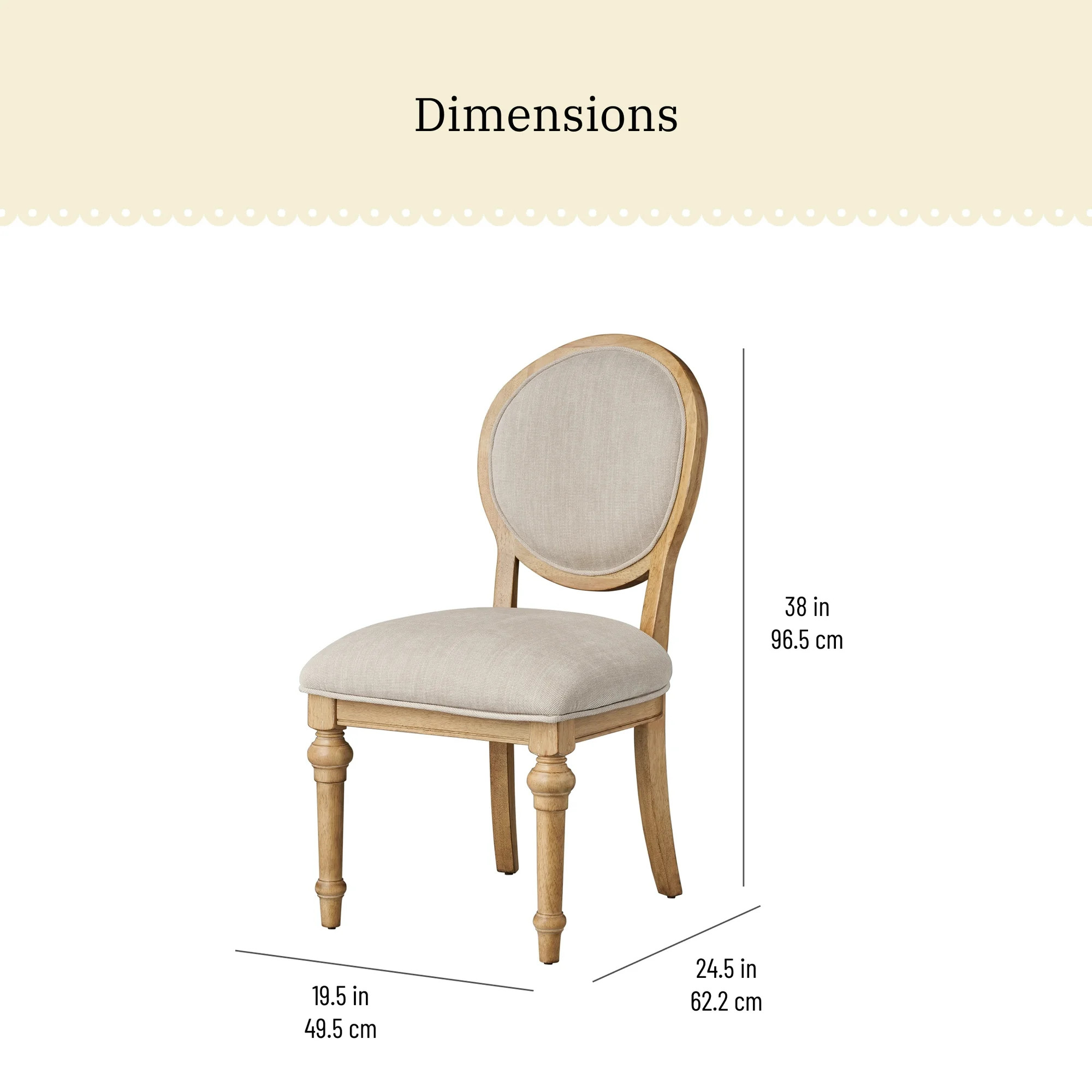 The Pioneer Woman Willa Rounded Back Dining Chairs, Set of 2, Heirloom Wheat Finish | Walmart (US)