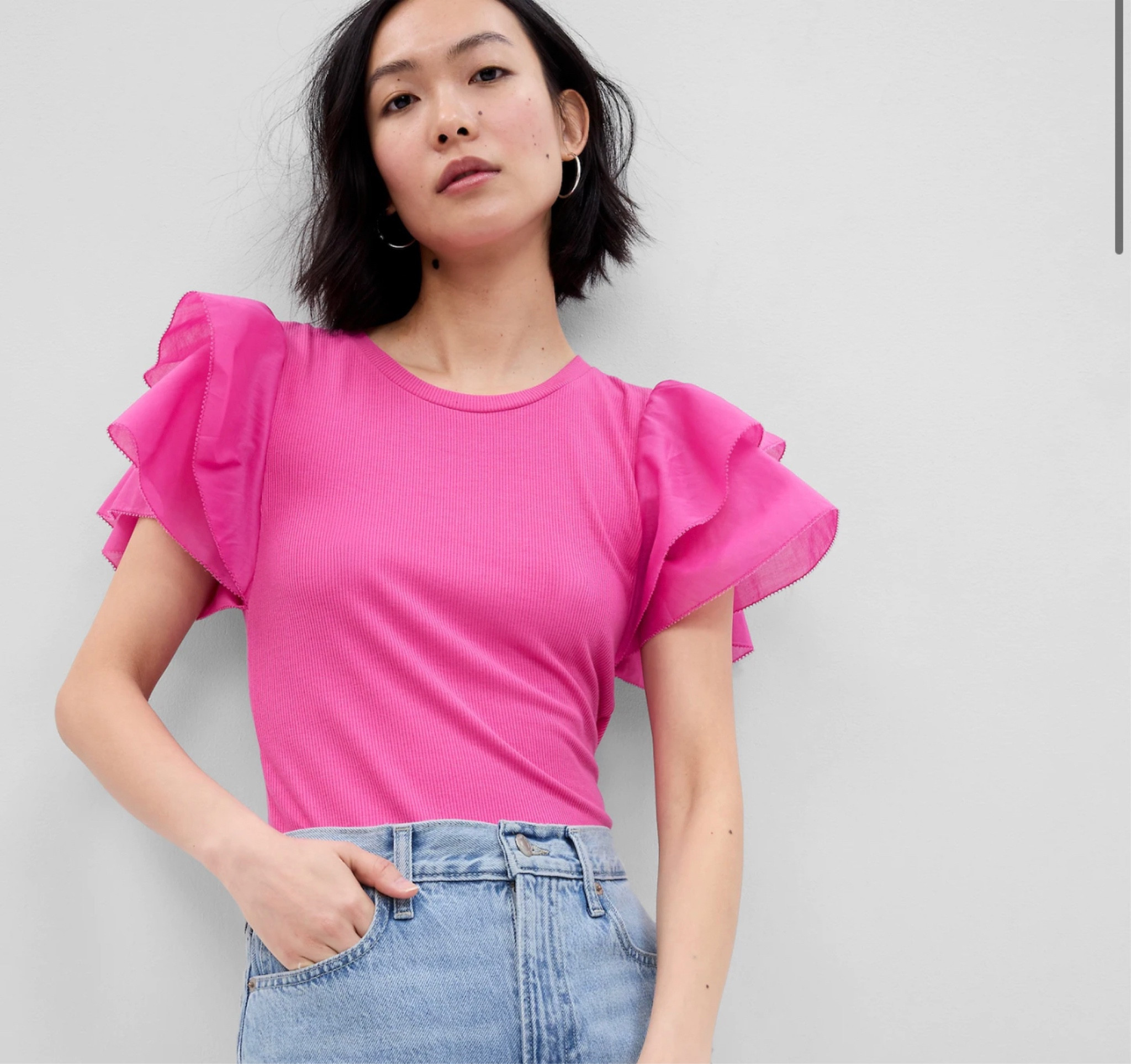 MicroRib Ruffle Sleeve T-Shirt ❄️

#LTKunder50 #LTKU #LTKsalealert