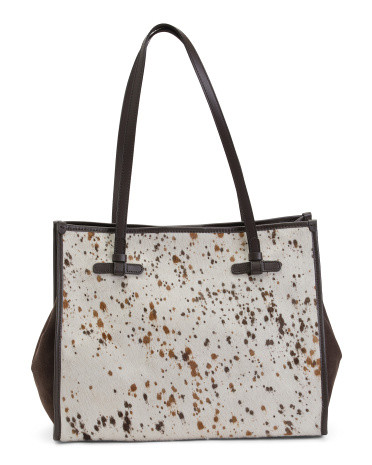 Made In Italy Leather Square Tote | TJ Maxx