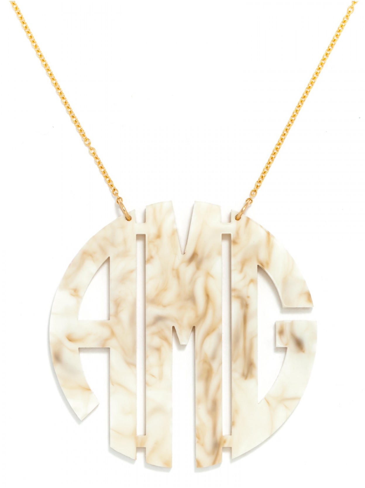 Extra Large Acrylic Block Monogram Necklace | BaubleBar (US)