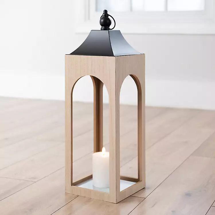 New! New Hampshire Blonde Wood Lantern, 24 in. | Kirkland's Home