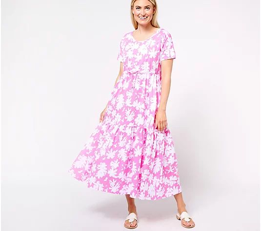 Stan Herman Happy Days 100% Cotton Regular Length Tiered Dress | QVC
