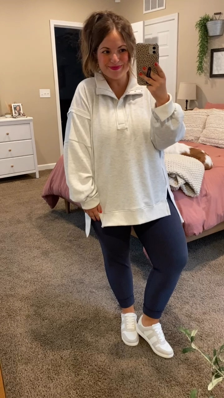 Sneakers, joggers + a comfy quarter snap. The absolute perfect fall transition fit! 

sneakers: fit true to size // wearing a 5
joggers: fit true to size // wearing a petite large
quarter snap: fits true to size // wearing a large

Target, Old Navy, Amazon

#LTKFindsUnder100 #LTKStyleTip #LTKFindsUnder50