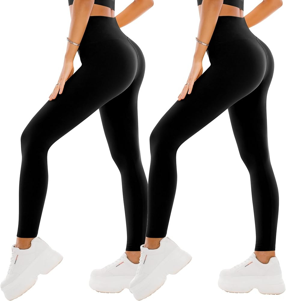 SINOPHANT High Waisted Leggings for Women - 2 Packs Buttery Soft Yoga Pants for Workout Athletic | Amazon (US)
