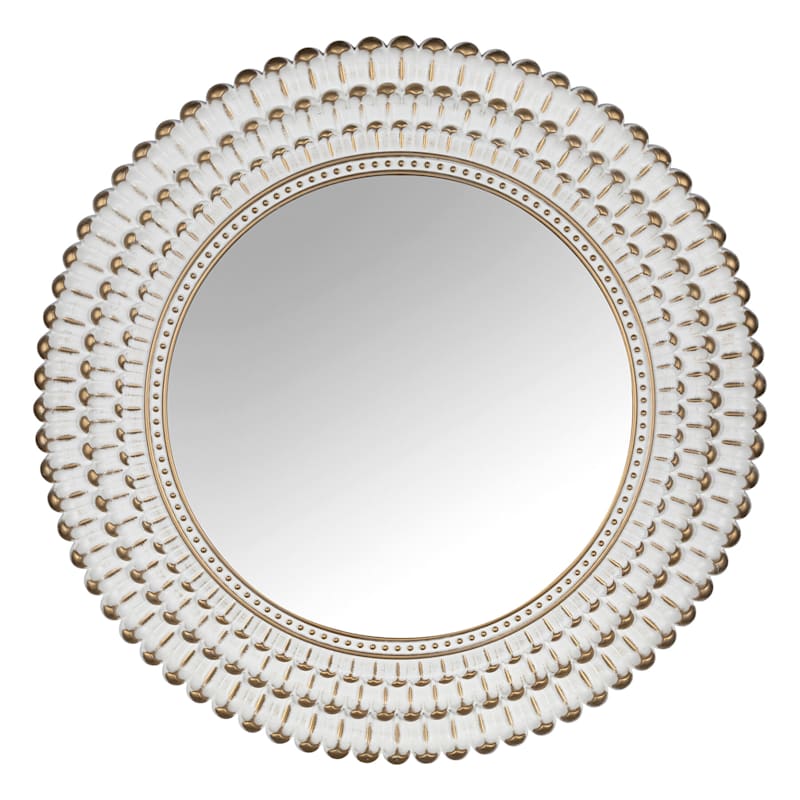 White & Gold Wall Mirror, 22" | At Home