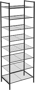SONGMICS 8-Tier Slim Shoe Rack,Storage Organiser Stand, 16-24 Pairs of Shoes, Space-Saving with L... | Amazon (UK)