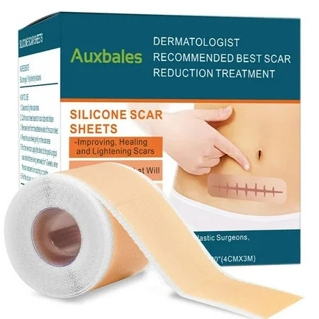 Auxbales Silicone Scar Sheets (1.6” x 120”Roll), Silicone Scar Tape Roll, Scar Silicone Strips, Scar Removal Sticker for C-Section, Surgery, Burn, Keloid, Acne | Walmart (US)