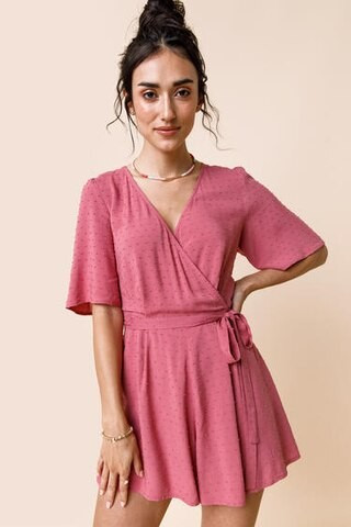 Amira Swiss Dot Romper - francesca's | Francesca's