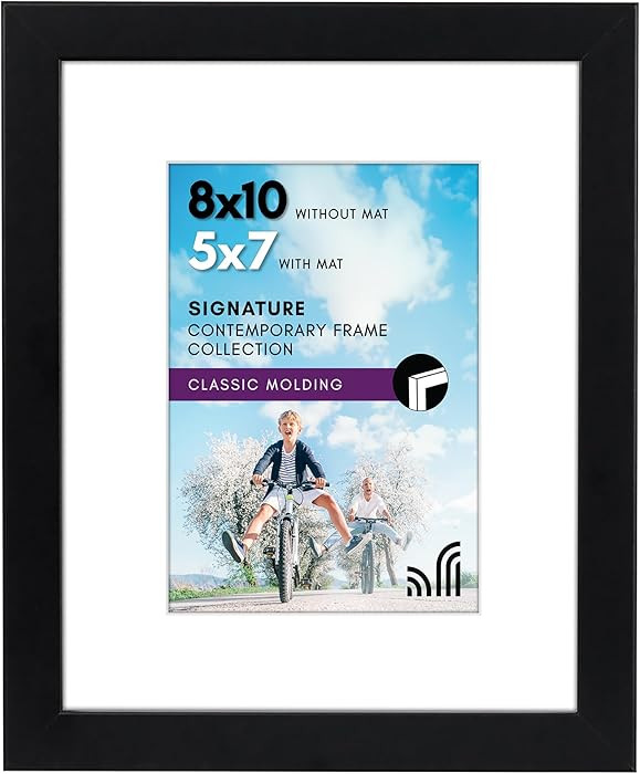 Americanflat 8x10 Picture Frame with Shatter-Resistant Glass - Use as 5x7 Frame with Mat or Displ... | Amazon (US)