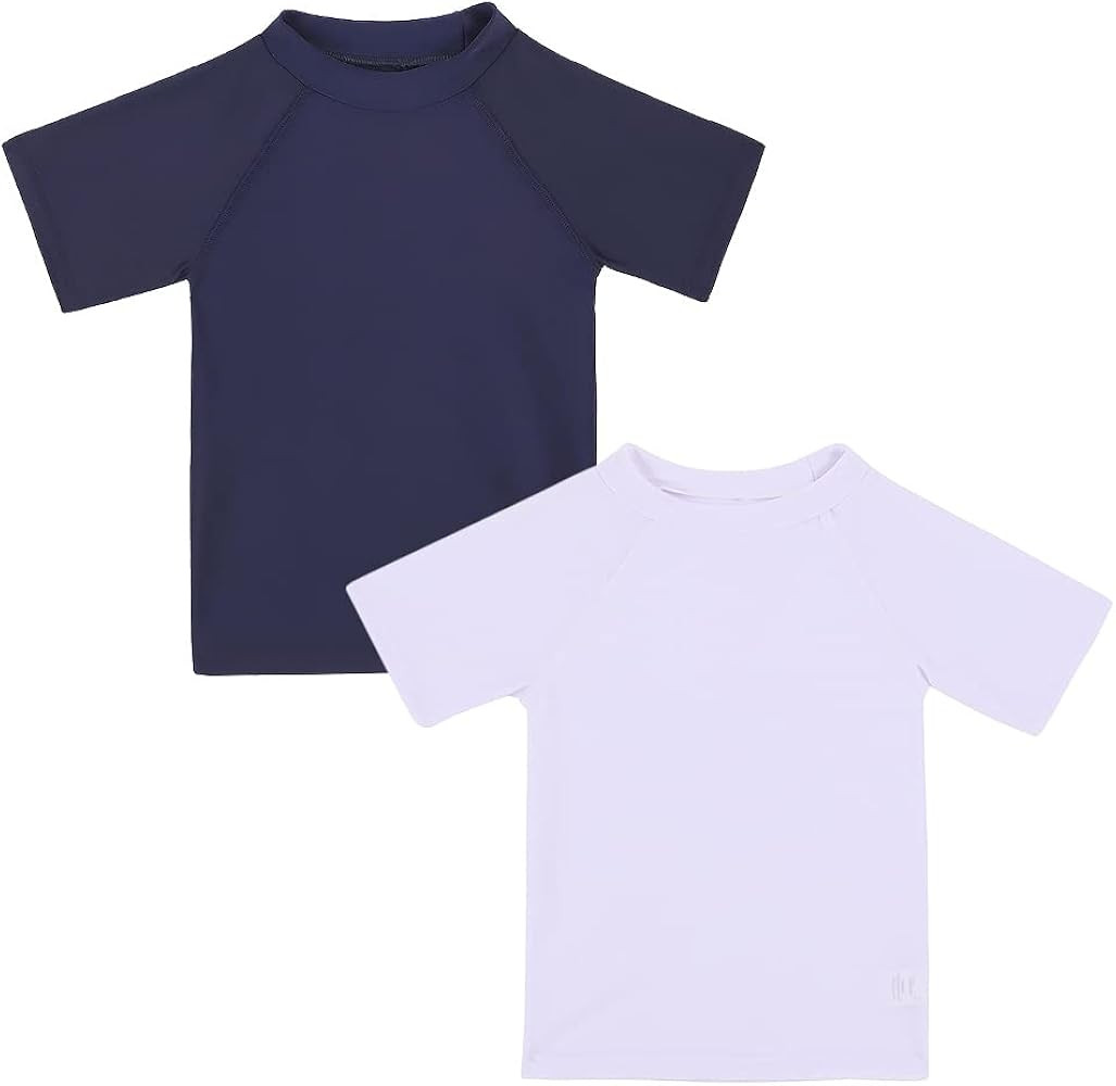 Boys Rash Guard Short Sleeve Toddler Kids Swim Shirt, Youth UPF 50+ Surfing/Sun Suit | Amazon (US)