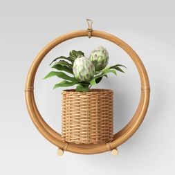 14.7" x 14.2" Rattan Hanging Planter Holder Natural - Opalhouse™ | Target