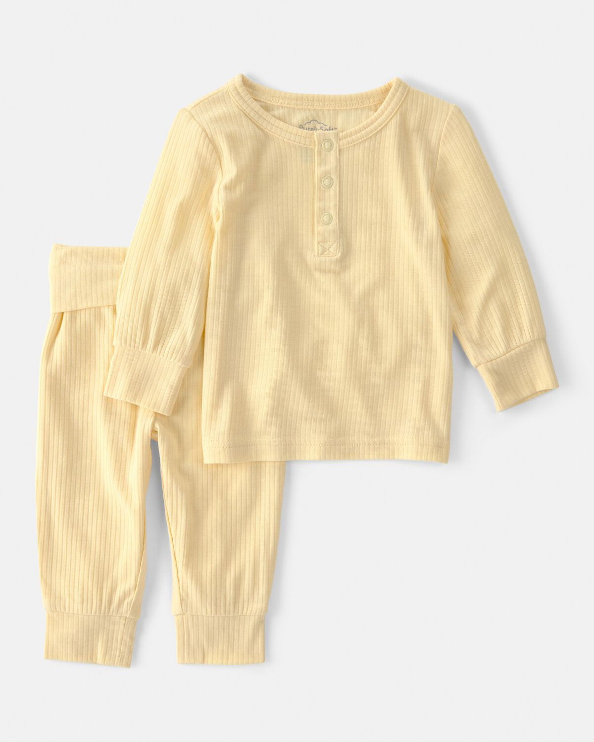 Baby 2-Piece PurelySoft Long-Sleeve Top & Pant Set - Yellow | Carter's Inc