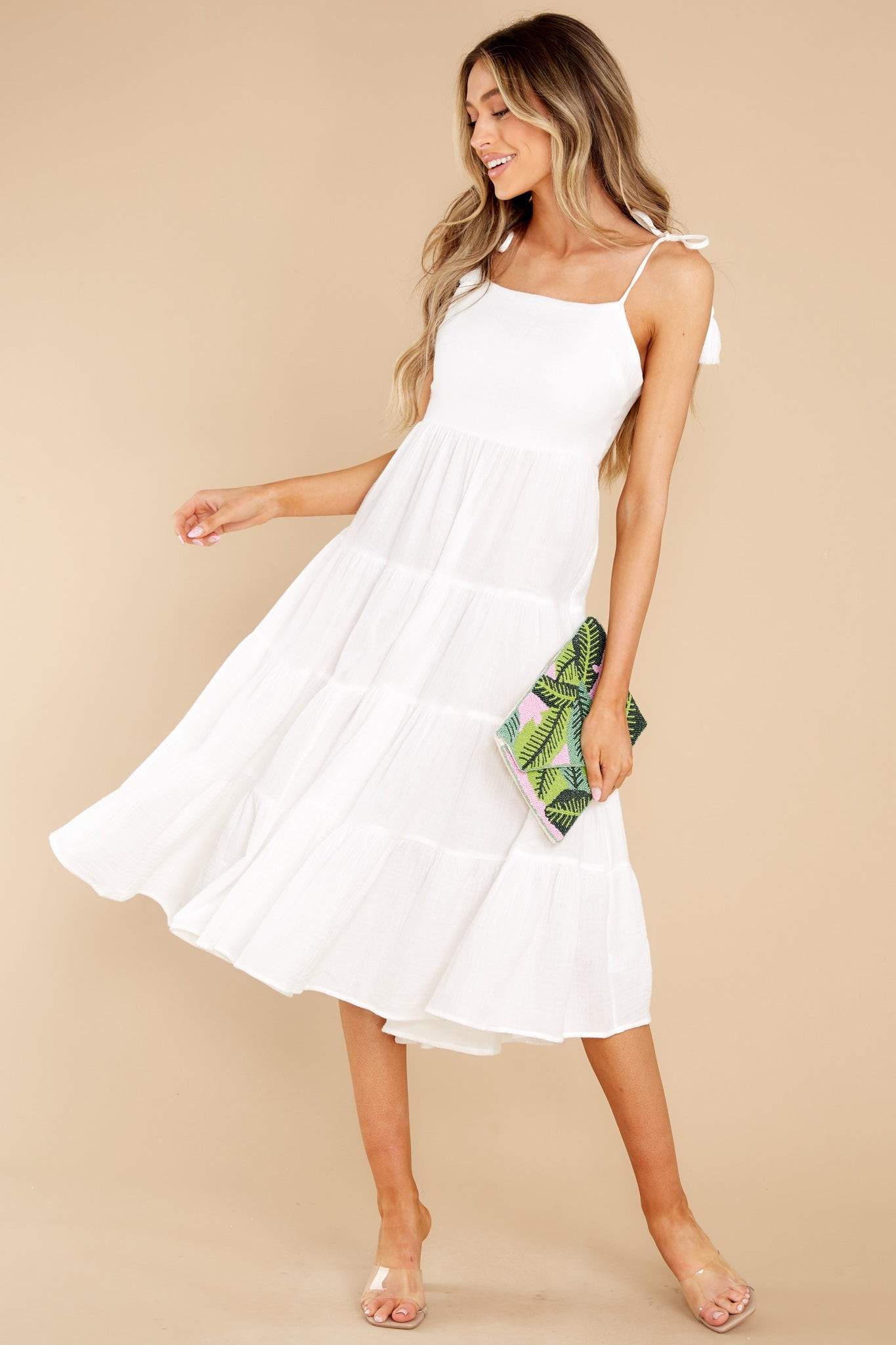 Eternal Hope White Midi Dress | Red Dress 