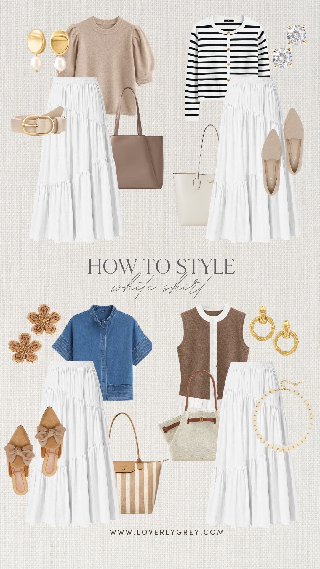 A white skirt is one of those pieces that can keep working well into fall! Pair it with soft knits, stripes, denim and warm neutrals to make it feel a little more seasonal while still getting plenty of wear out of it.

#LTKootd #LTKSeasonal #LTKWorkwear