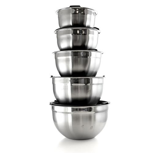 MegaChef 5 Piece Multipurpose Non Slip Stackable Mixing Bowl Set with Lids | HSN