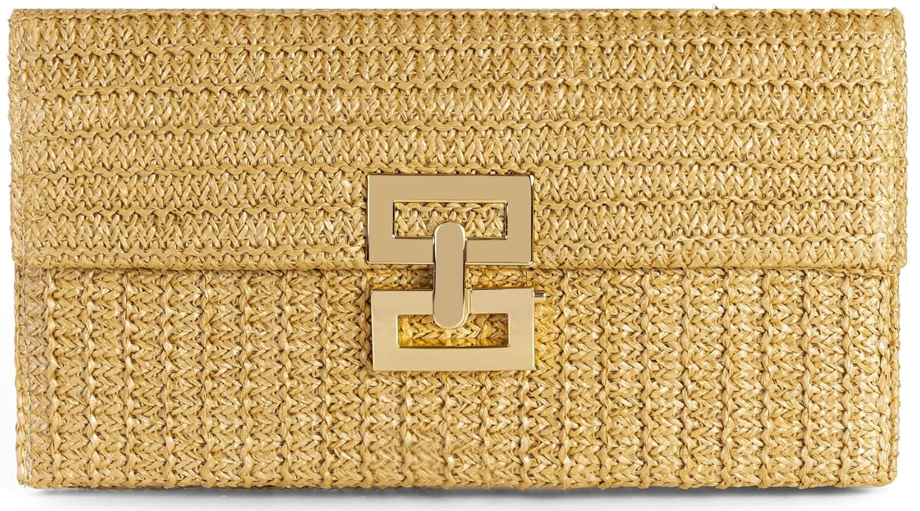 Straw Clutch Purses Women Summer Beach Handbags Boho Woven Envelope Wallet Fold Over Chain Crossb... | Amazon (US)