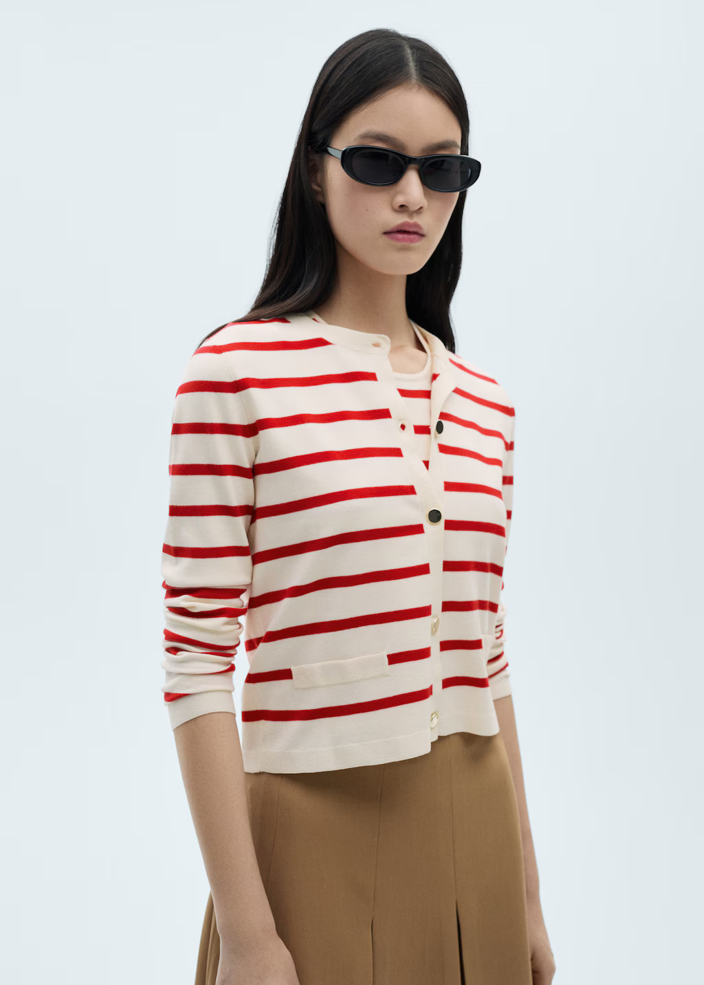 Striped knitted cardigan - Women | MANGO USA | Mango (US/MX/AU)