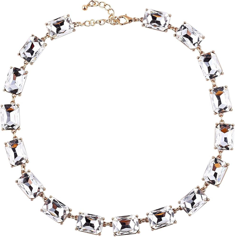 Women Statement Acrylic Crystal Necklace, Girl Novelty Costume Chain Bib Necklace Jewelry | Amazon (US)