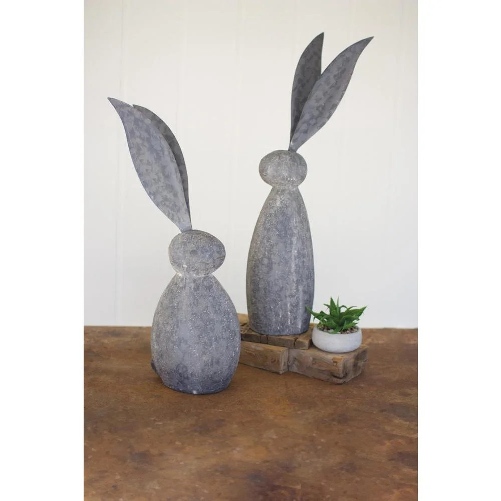 Kalalou Inc Faux Stone Rabbit With Tall Metal Ears - Short | Walmart (US)