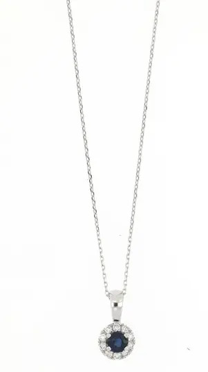 El Mar Gemstone & Diamond Halo Pendant Necklace | Nordstrom
