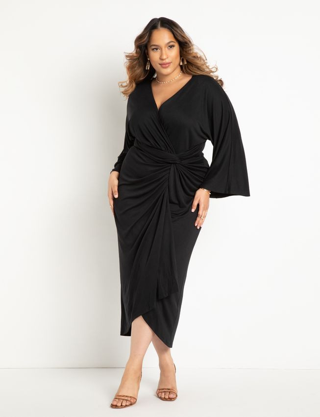 Draped Skirt Knit Dress | Eloquii