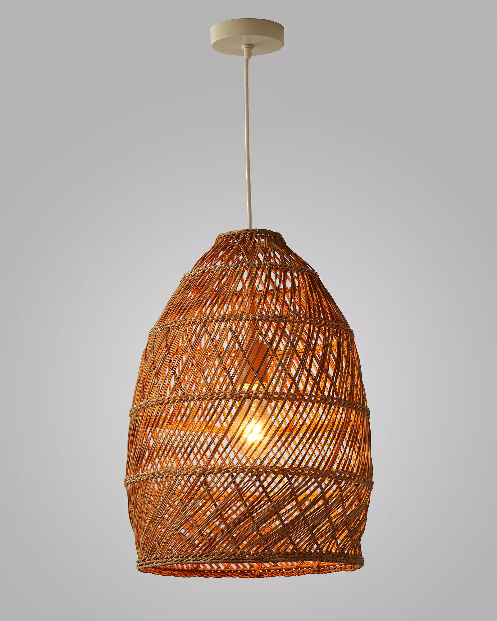 Headlands Rattan Bell Pendant | Serena and Lily