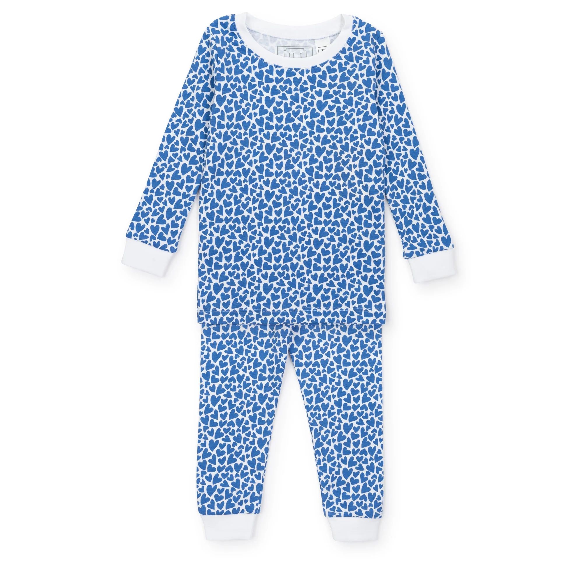 Grayson Boys' Pima Cotton Pajama Pant Set - I Heart You Blue | JoJo Mommy