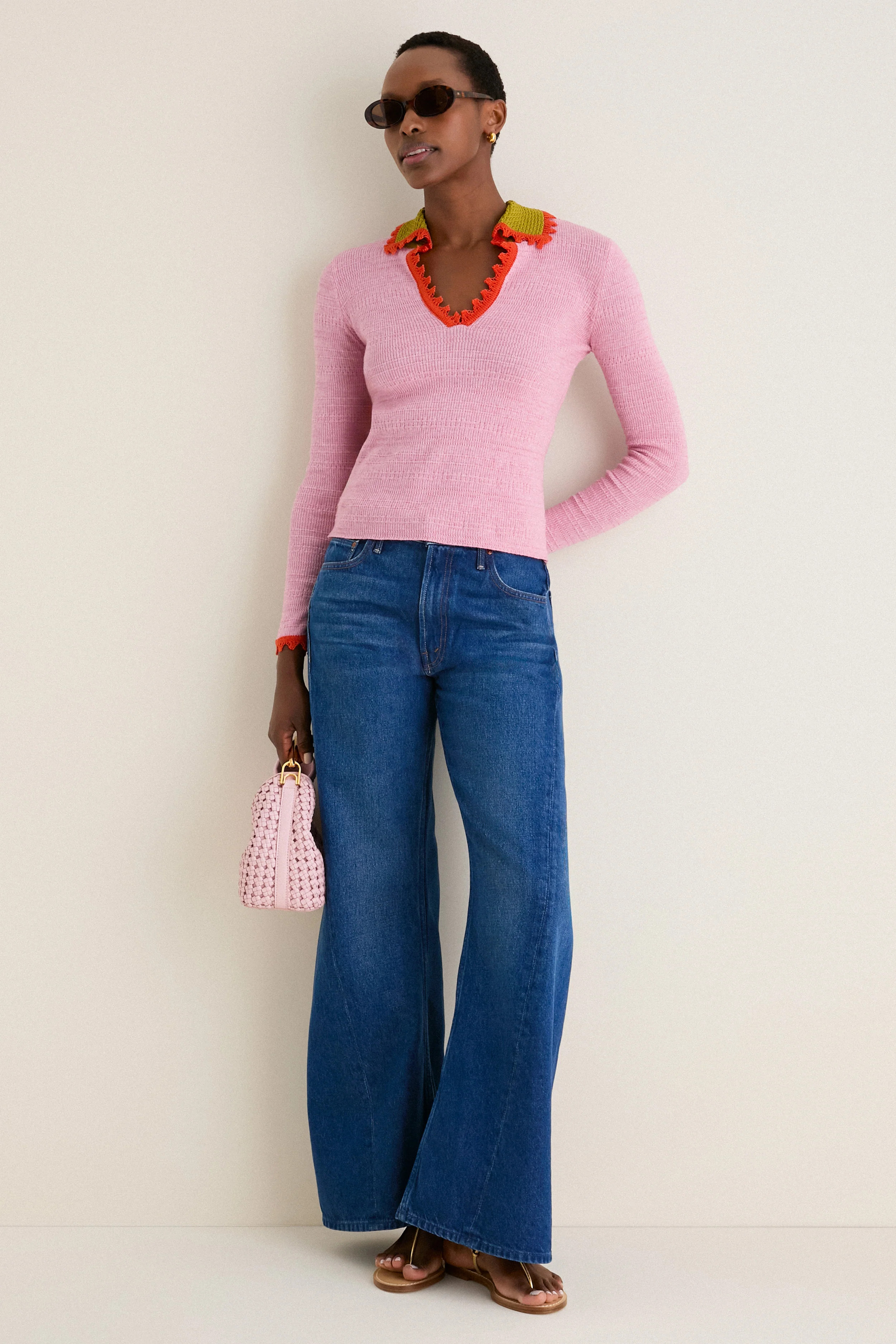 Solid Pink Picket Polo Jumper | Tuckernuck (US)
