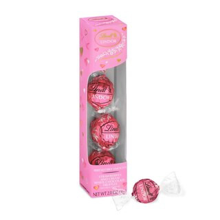 Lindt Lindor Strawberries and Cream White Chocolate Truffles, Valentine's Day Candy Gift Box, 2.1 OZ | CVS Health