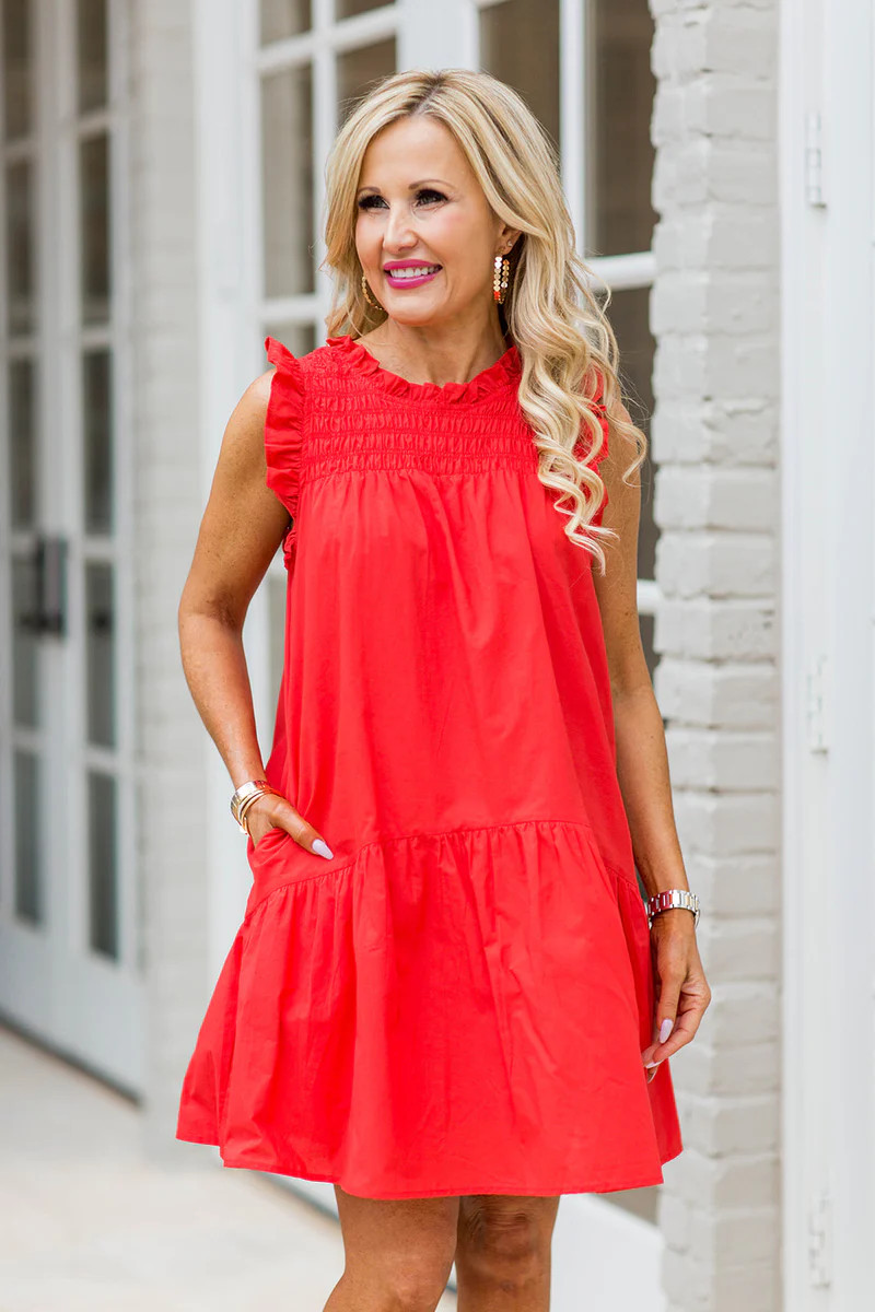 Brooklyn Dress-Red | Avara