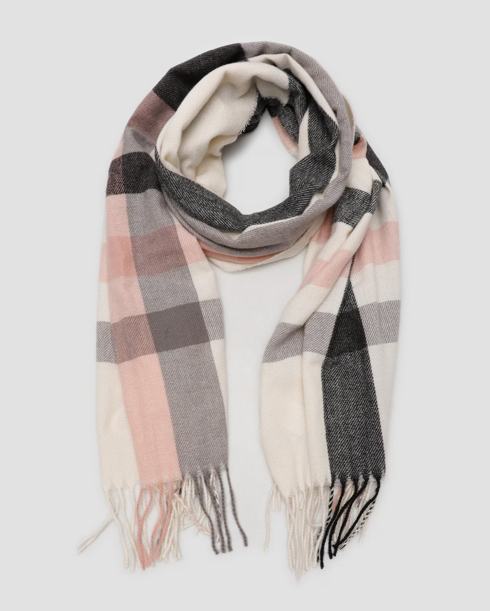 Cachecol feminino manta xadrez com franjas multicor | Accessori by Riachuelo | Riachuelo (BR)